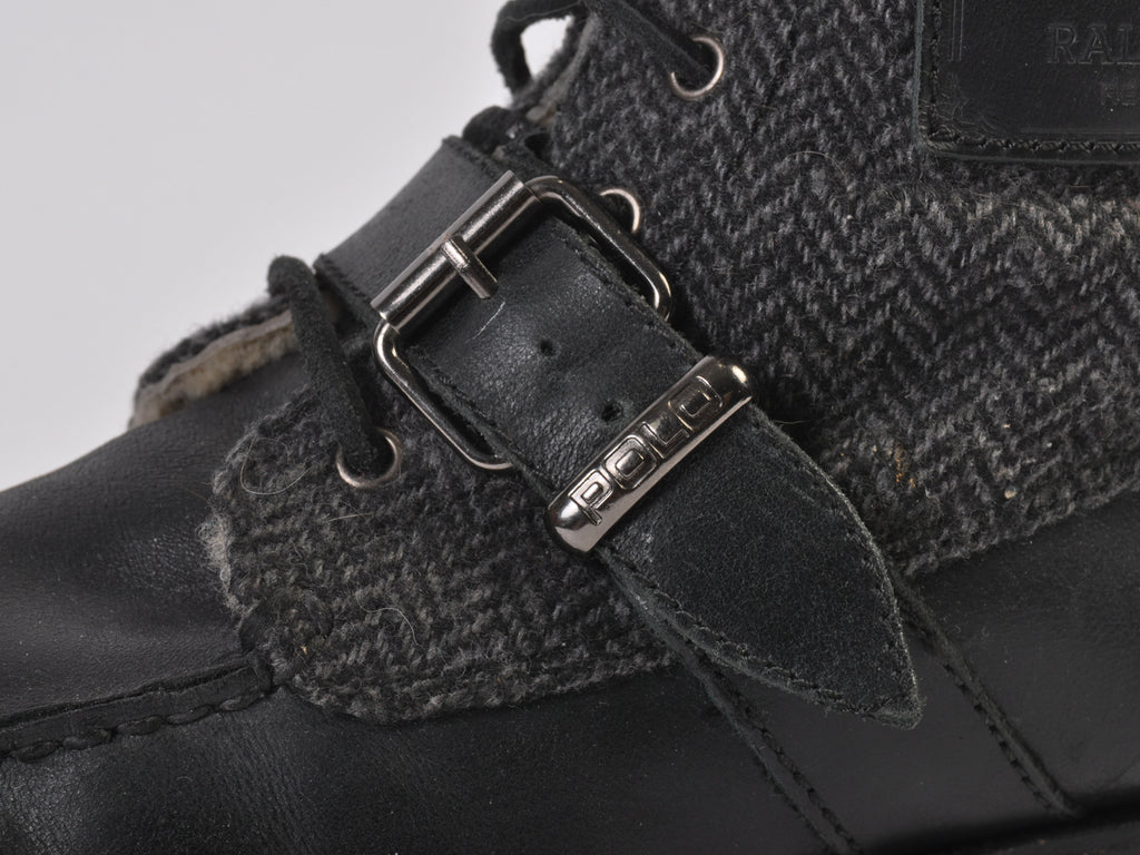 Polo Ralph Lauren Grey Tweed Shearling Boots