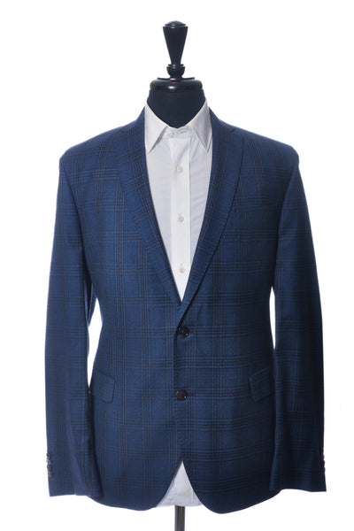 Sand Copenhagen Blue Check Wool Blazer