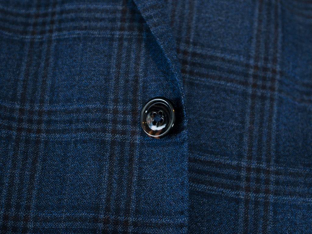 Sand Copenhagen Blue Check Wool Blazer