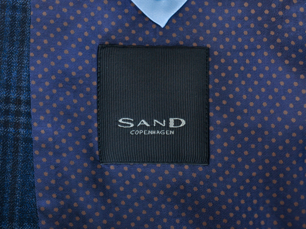 Sand Copenhagen Blue Check Wool Blazer