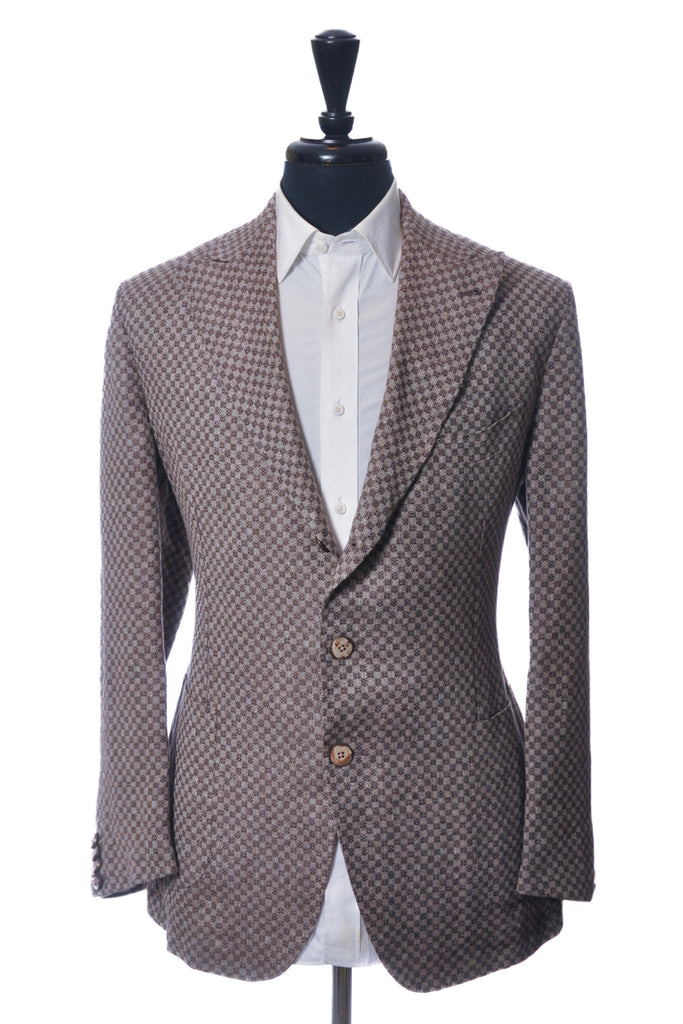 Gabriele Pasini by Lardini Brown Checker Linen Jet Set Blazer