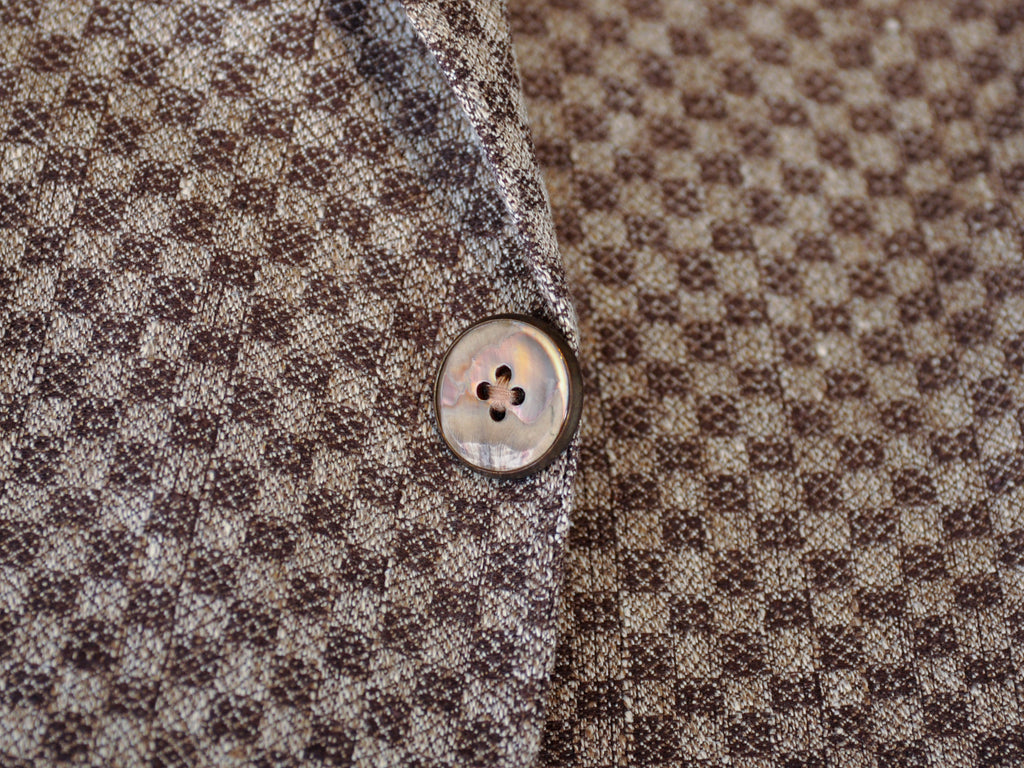 Gabriele Pasini by Lardini Brown Checker Linen Jet Set Blazer