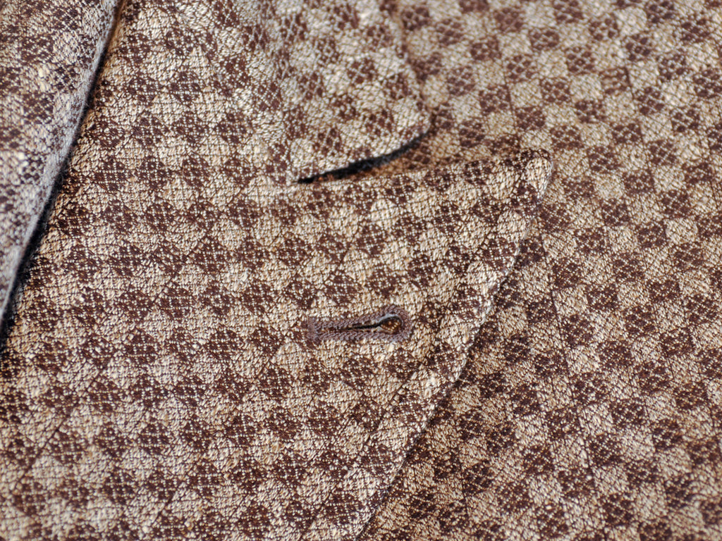 Gabriele Pasini by Lardini Brown Checker Linen Jet Set Blazer