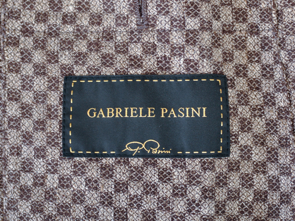 Gabriele Pasini by Lardini Brown Checker Linen Jet Set Blazer