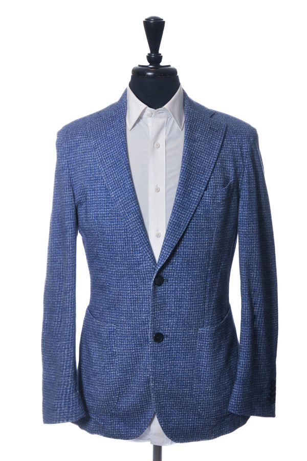 LBM 1911 Blue Check Brushed Cotton Dandy Jacket Blazer