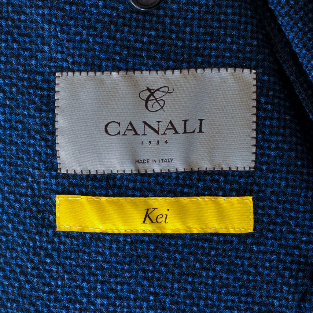 Canali Kei Blue Check Seersucker Blazer