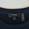 Theory Navy and Black Hilles Cashmere Crew Neck Sweater