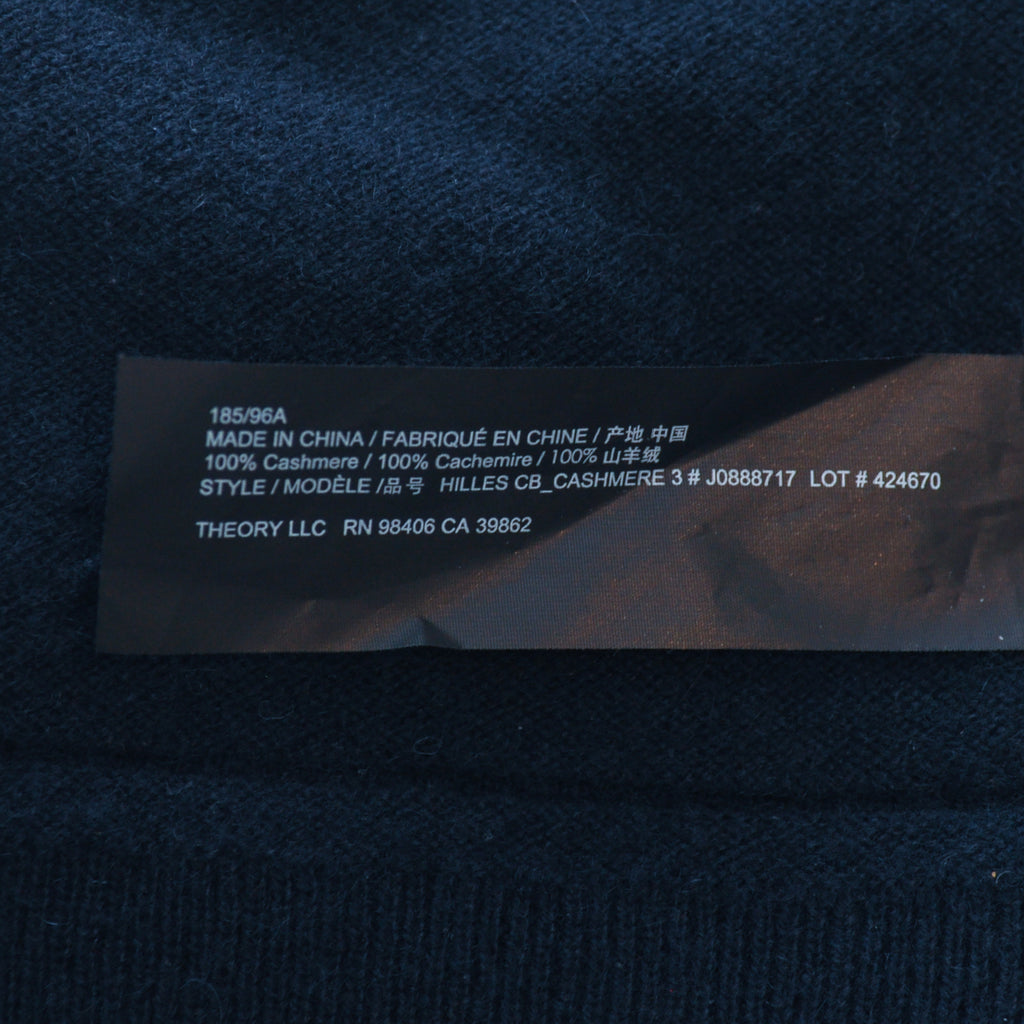 Theory Navy and Black Hilles Cashmere Crew Neck Sweater