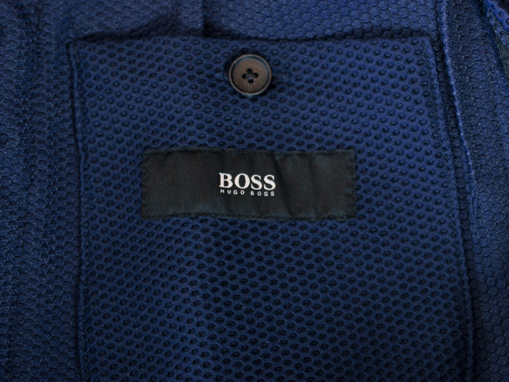 Hugo Boss Navy Blue Honeycomb Twill Noswen-J Slim Fit Blazer