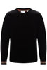 Burberry London Black Icon Stripe Tip Wool Crew Neck Sweater