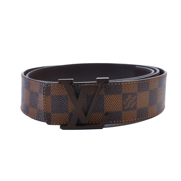 Louis Vuitton Logo Buckle Damier Leather Belt