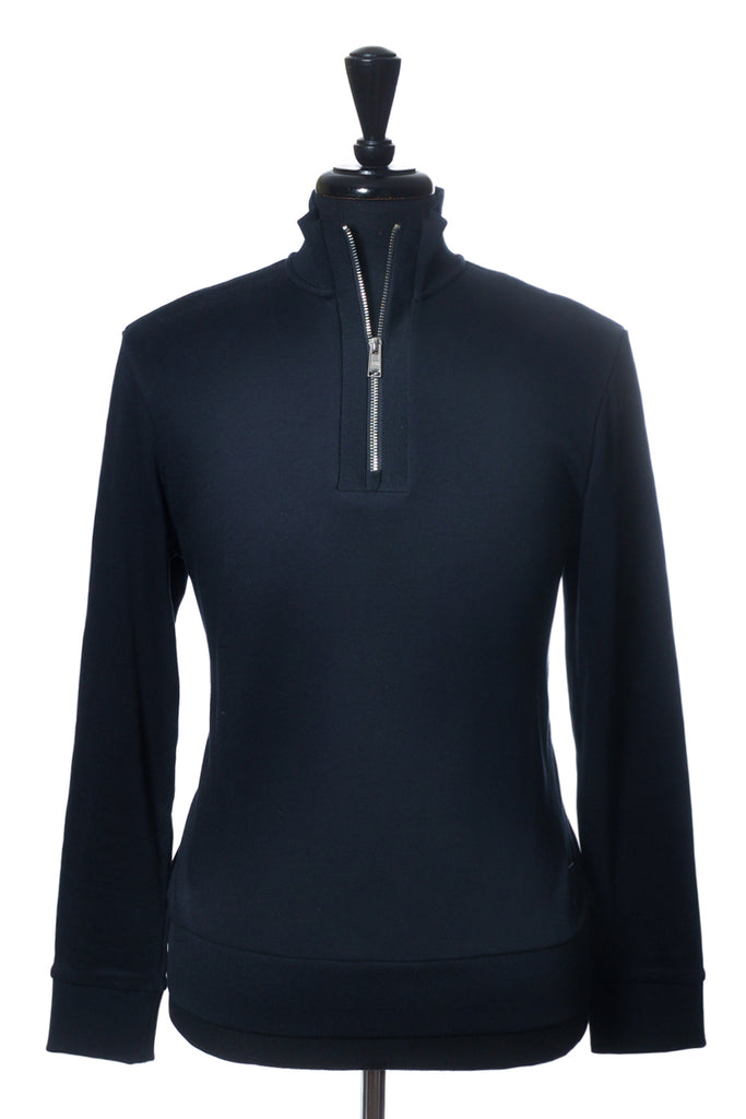 Hugo Boss Navy Blue Sidney Quarter Zip Sweater