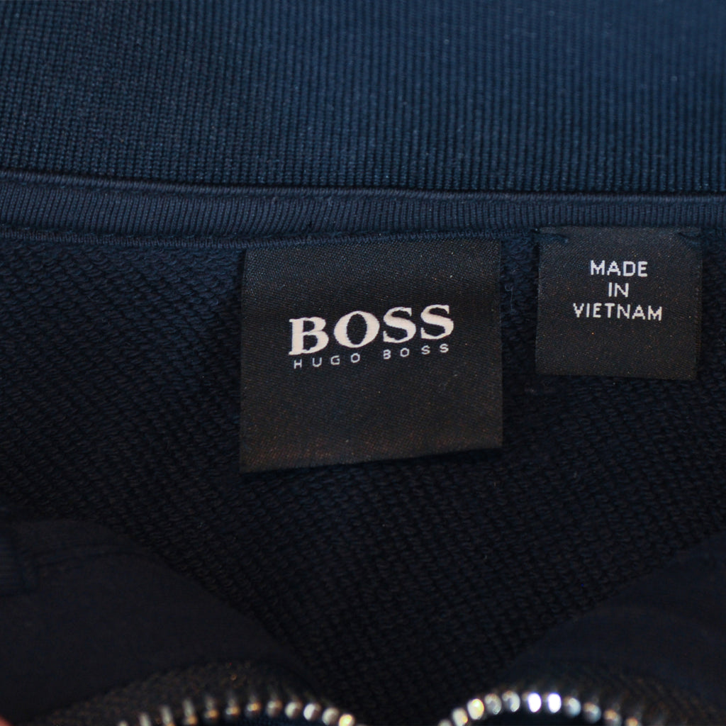 Hugo Boss Navy Blue Sidney Quarter Zip Sweater