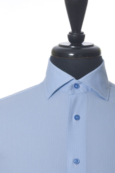 Emanuel Berg Blue Microstripe Modern Fit Shirt