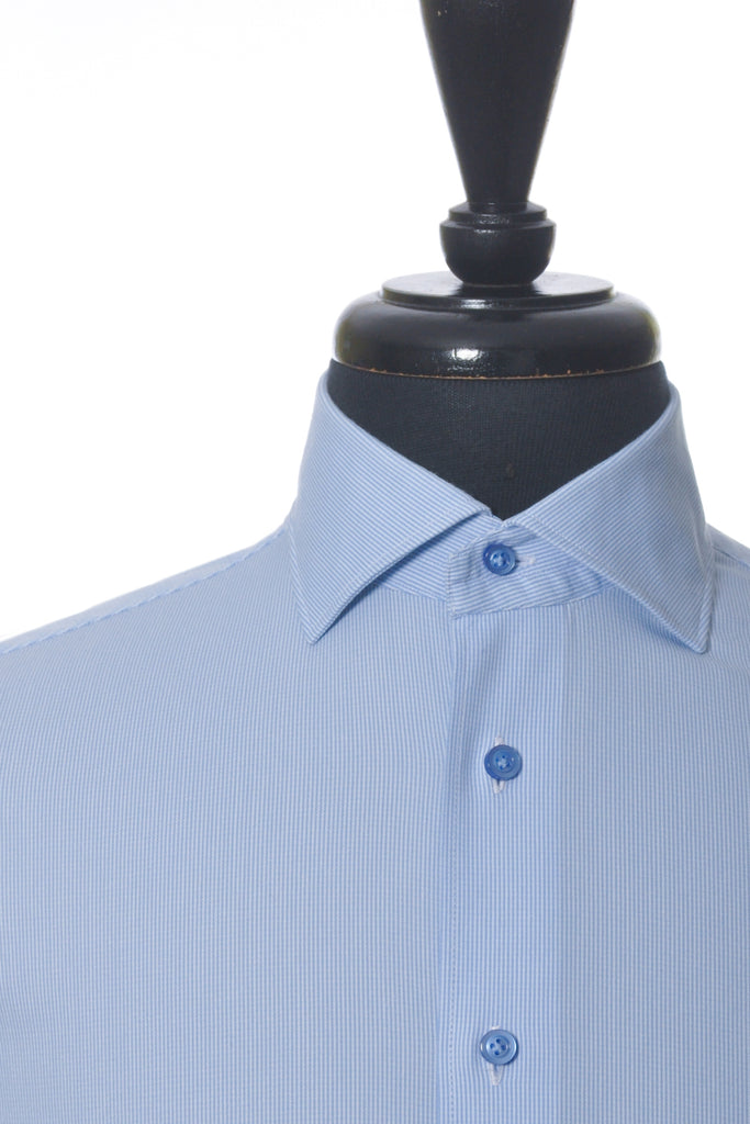 Emanuel Berg Blue Microstripe Modern Fit Shirt