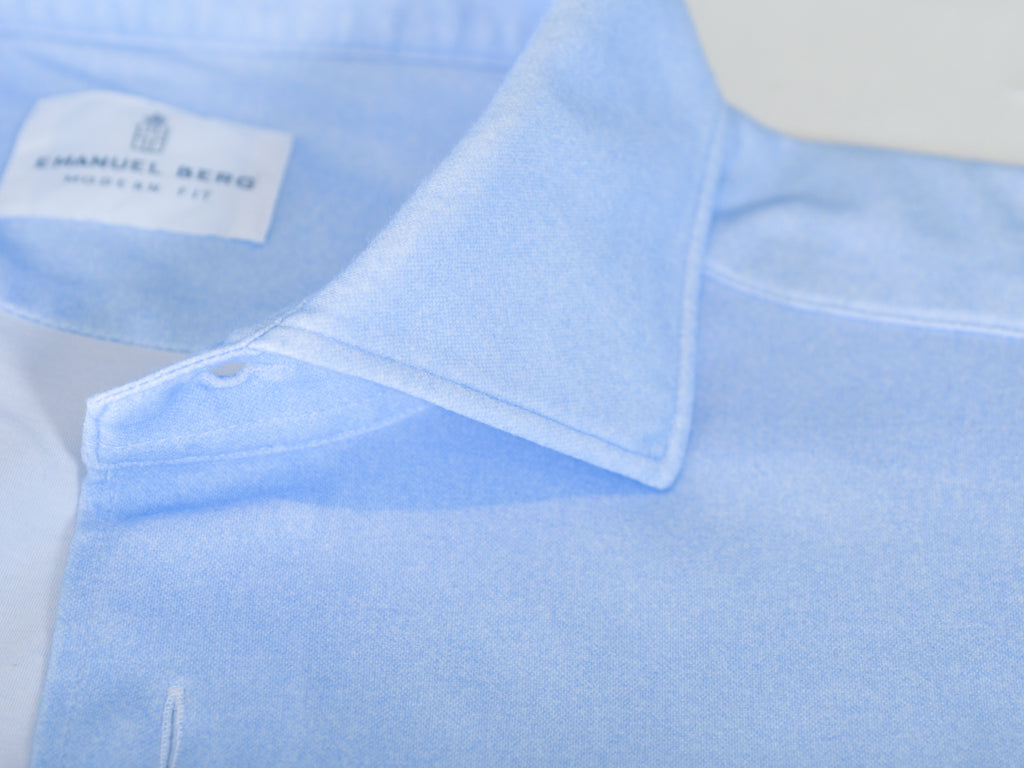 Emanuel Berg Light Blue Jersey Modern Fit Shirt