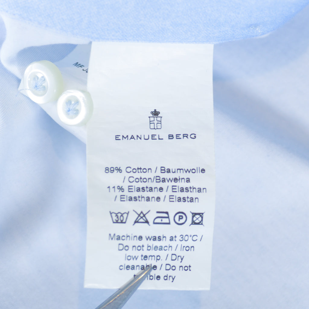 Emanuel Berg Light Blue Jersey Modern Fit Shirt