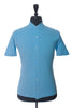 Isaia Blue Jersey Knit Piquet Wash Shirt