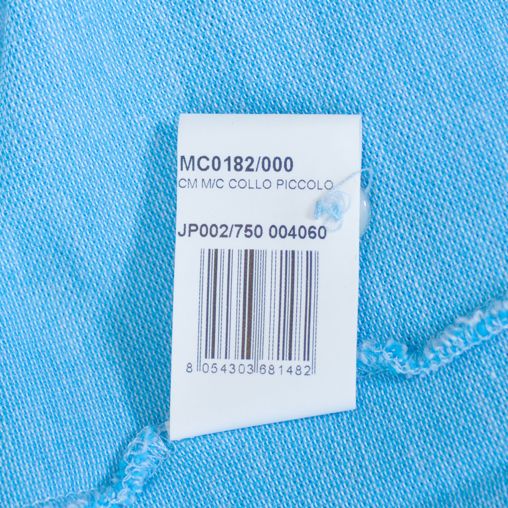 Isaia Blue Jersey Knit Piquet Wash Shirt