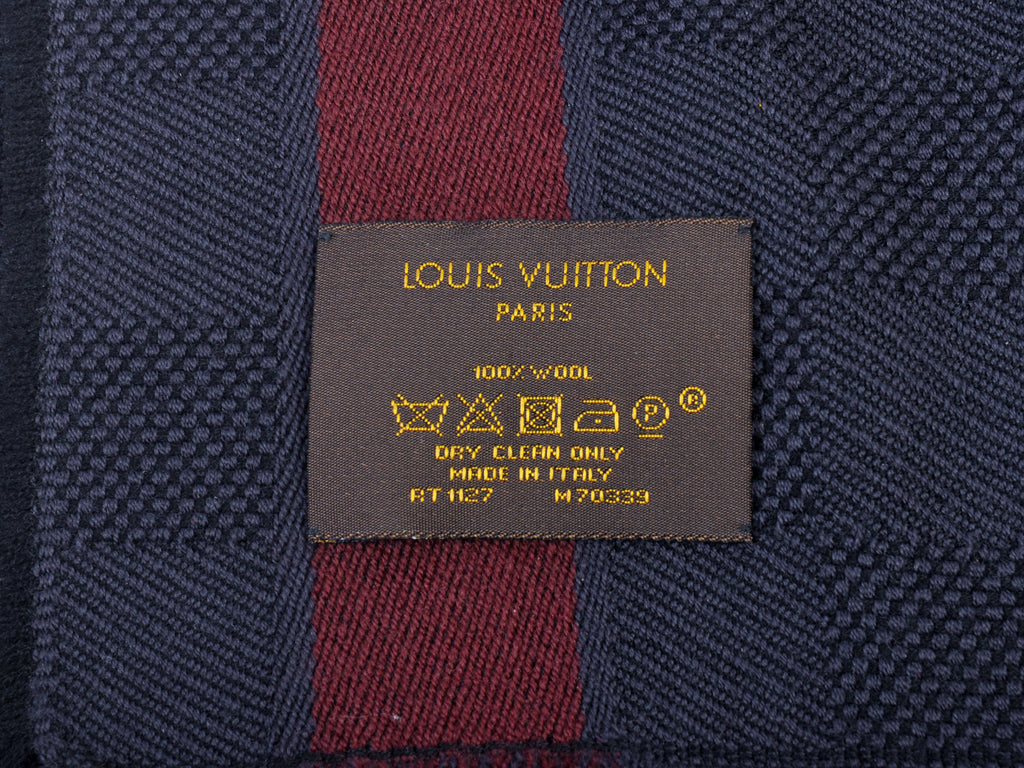 Louis Vuitton Black Damier Check Wool Scarf