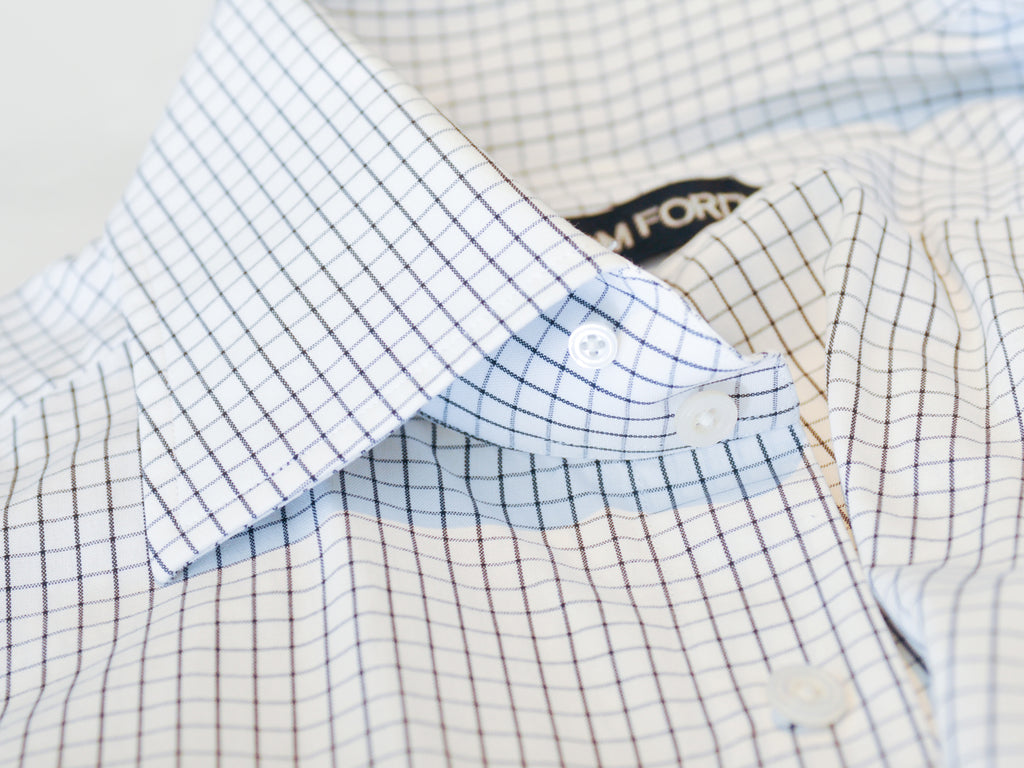 Tom Ford Black on White Graph Check Shirt