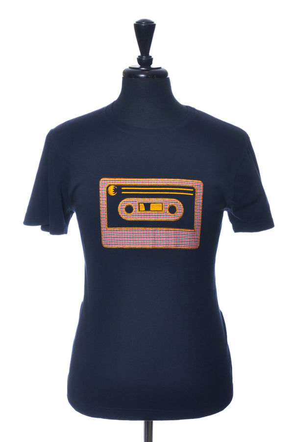 Carven Navy Blue Cassette Tape Embroidered T-Shirt