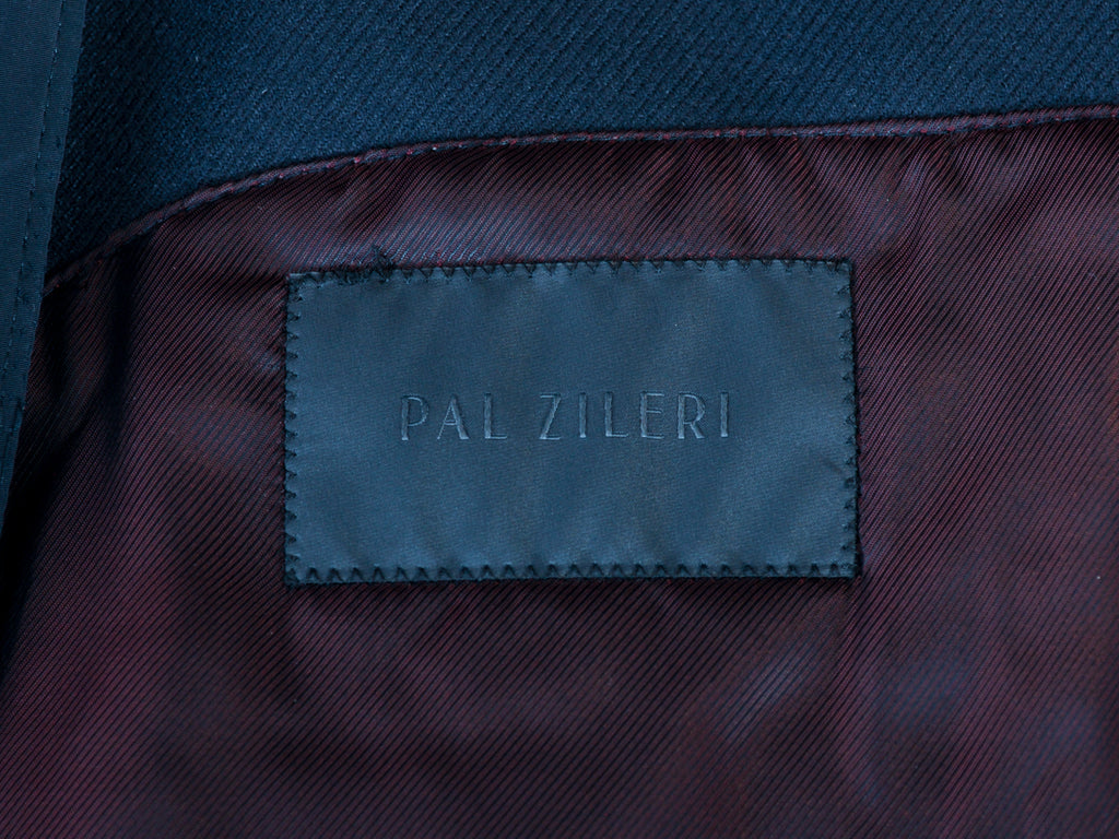 Pal Zileri Navy Blue Wool Twill Overcoat