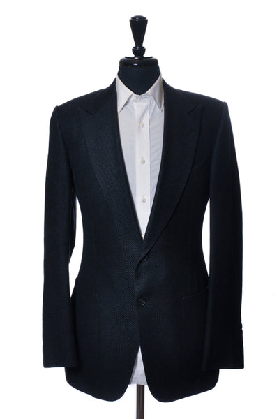 Tom Ford Charcoal Grey Basket Weave Basic Base A Blazer