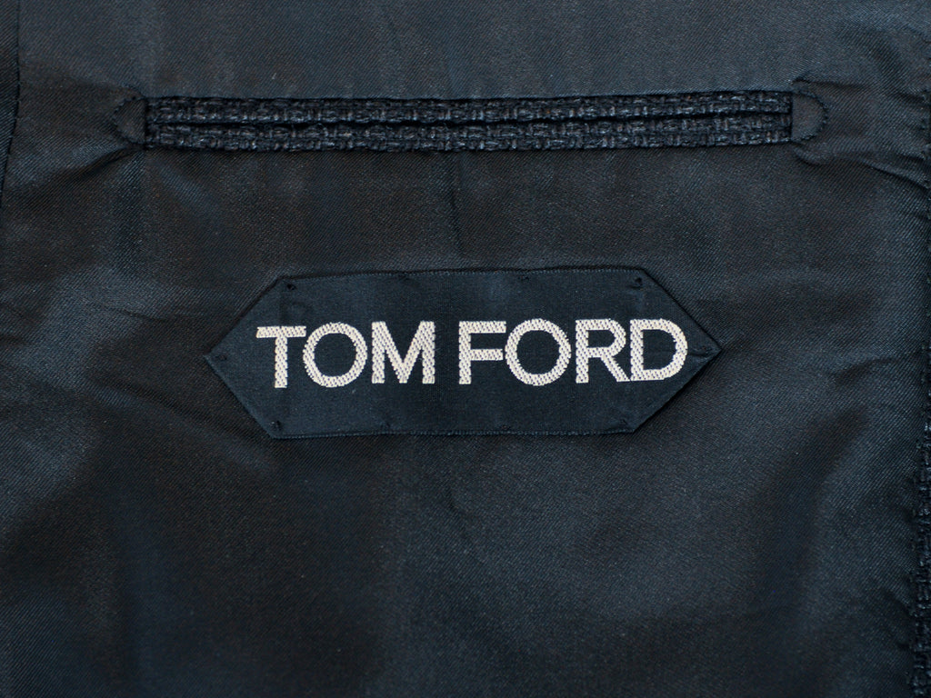 Tom Ford Charcoal Grey Basket Weave Basic Base A Blazer