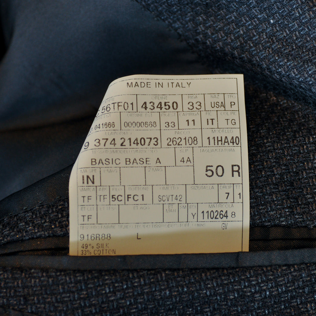 Tom Ford Charcoal Grey Basket Weave Basic Base A Blazer