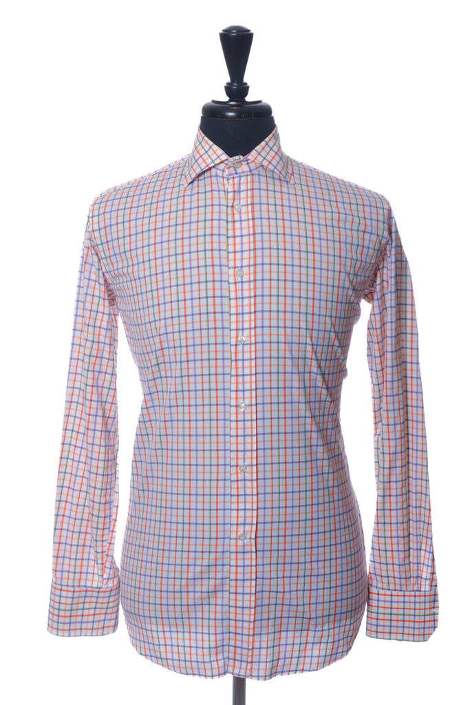 Etro Orange Check Shirt