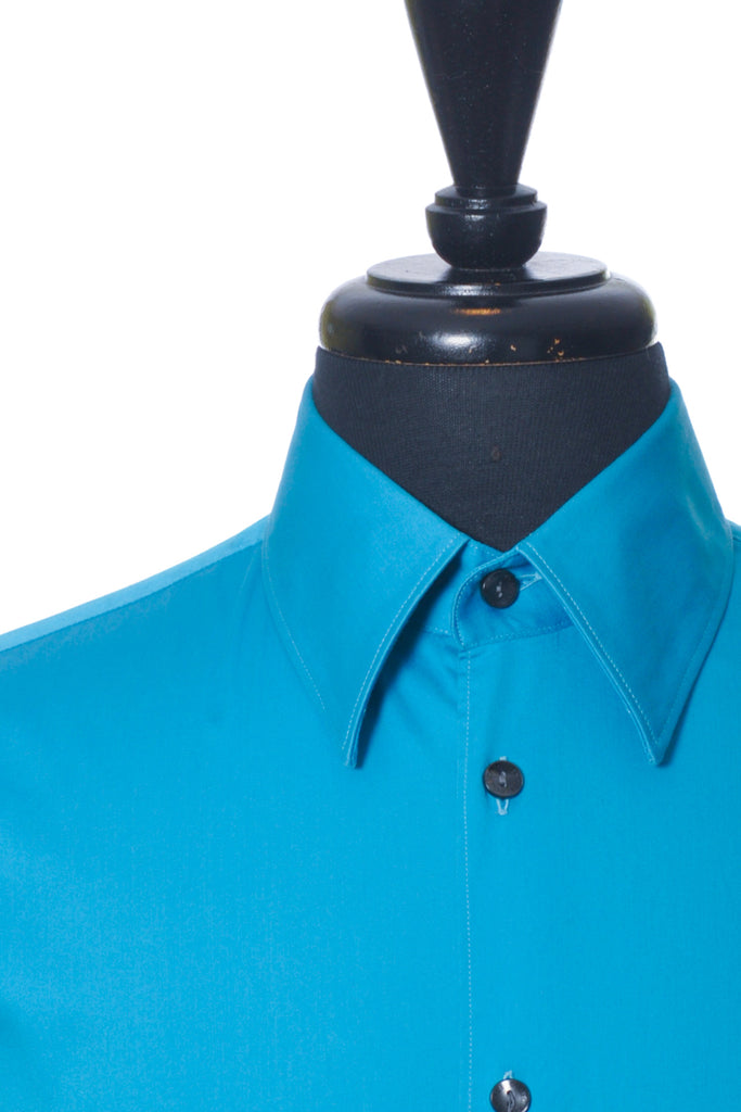 Versace Collection Teal Blue Trend Dress Shirt