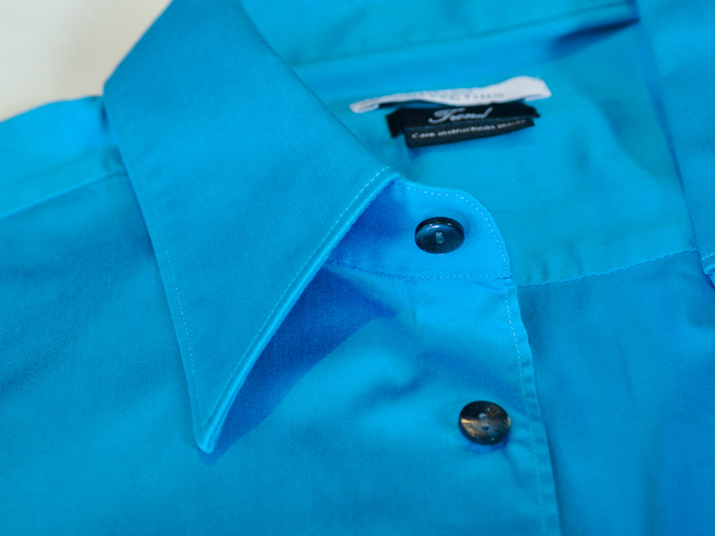 Versace Collection Teal Blue Trend Dress Shirt
