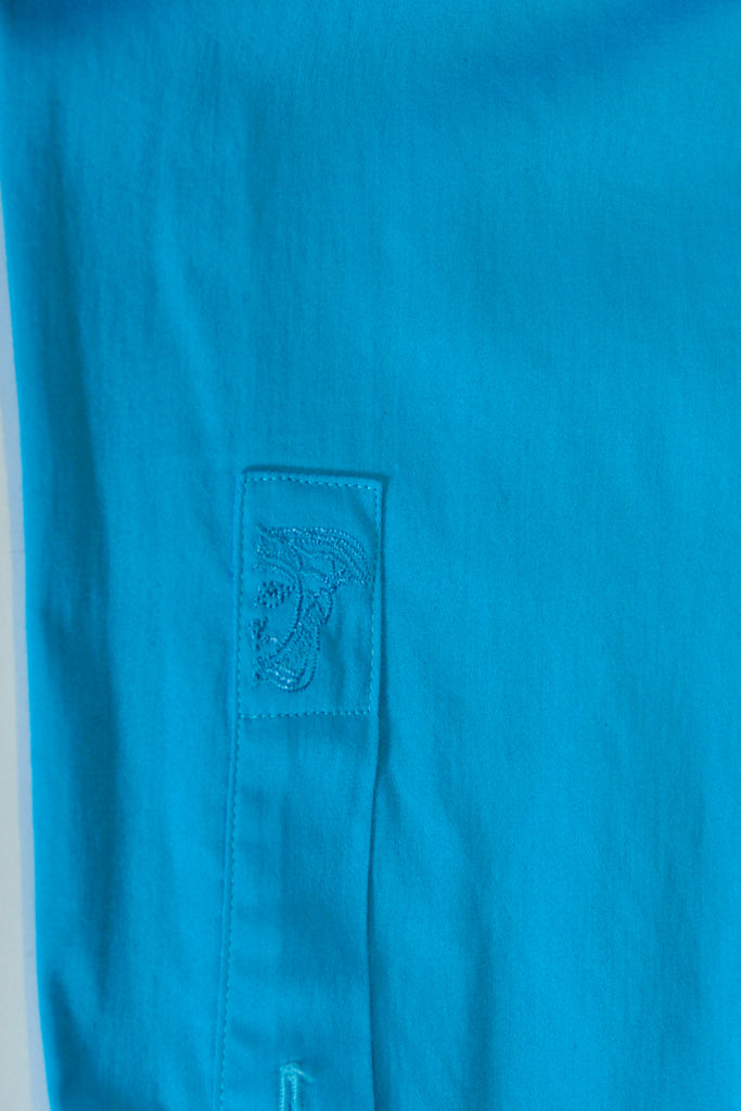 Versace Collection Teal Blue Trend Dress Shirt
