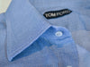 Tom Ford Blue Twill French Cuff Dress Shirt at Luxmrkt Mens Wear Consignment luxmrkt.ca luxmrkt.com