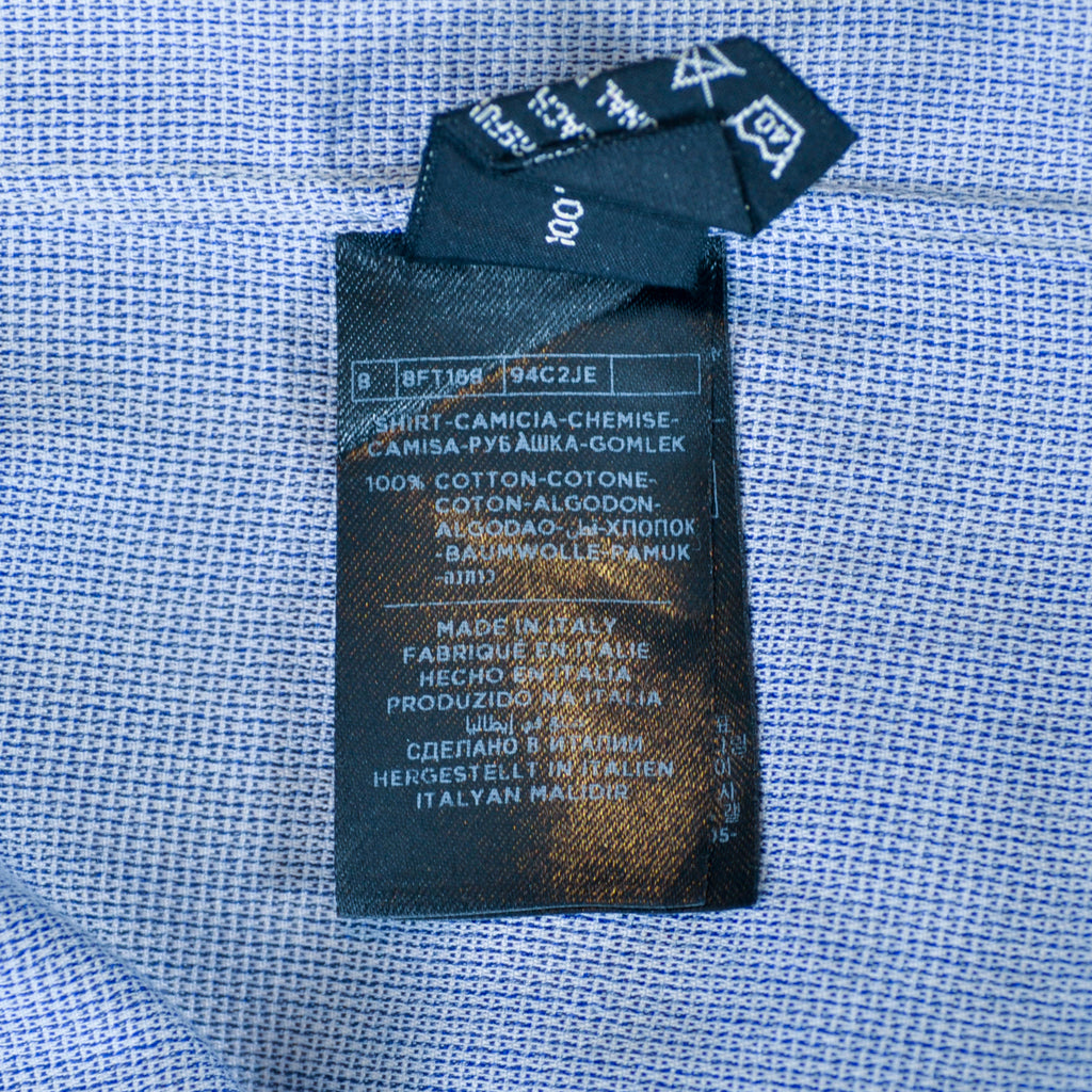 Tom Ford Blue Twill French Cuff Dress Shirt at Luxmrkt Mens Wear Consignment luxmrkt.ca luxmrkt.com