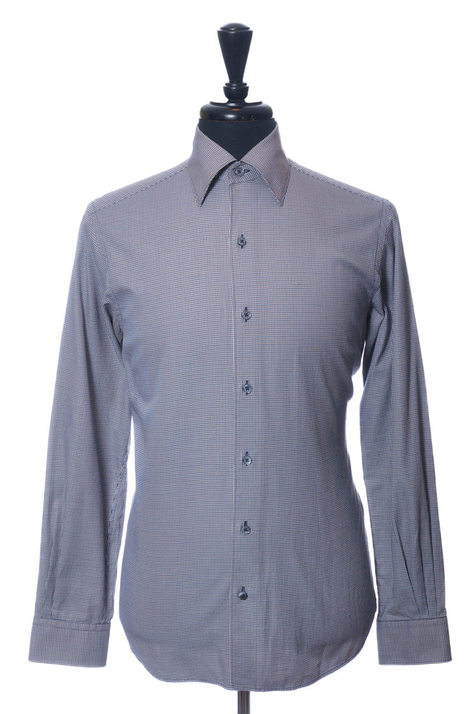 Ermenegildo Zegna Brown Shepherds Check Shirt