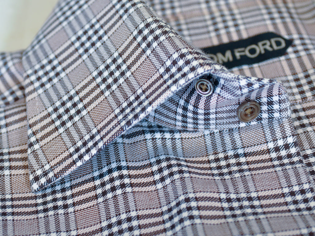 Tom Ford Brown Check Dress Shirt