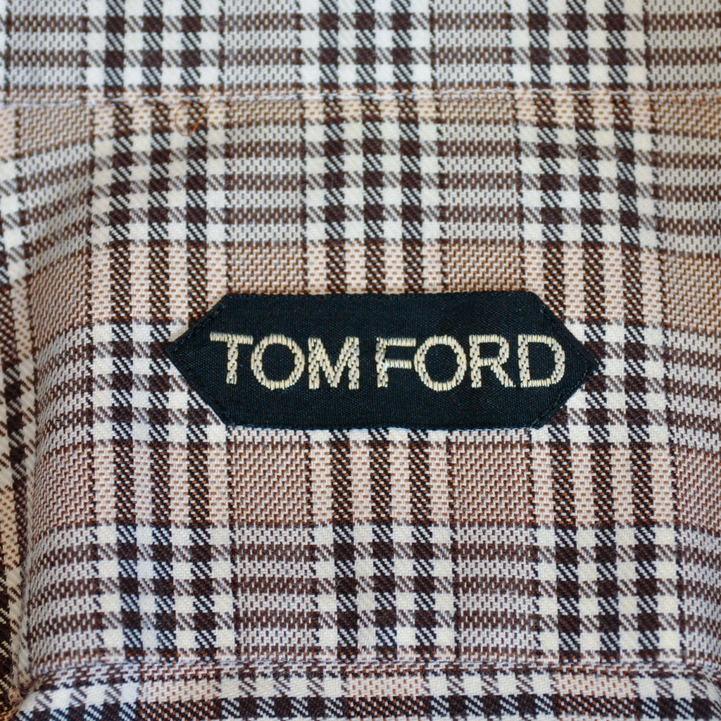 Tom Ford Brown Check Dress Shirt