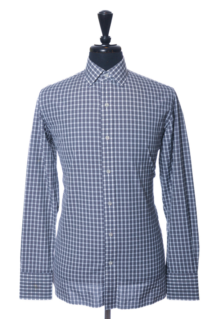 Tom Ford Black on White Check Dress Shirt