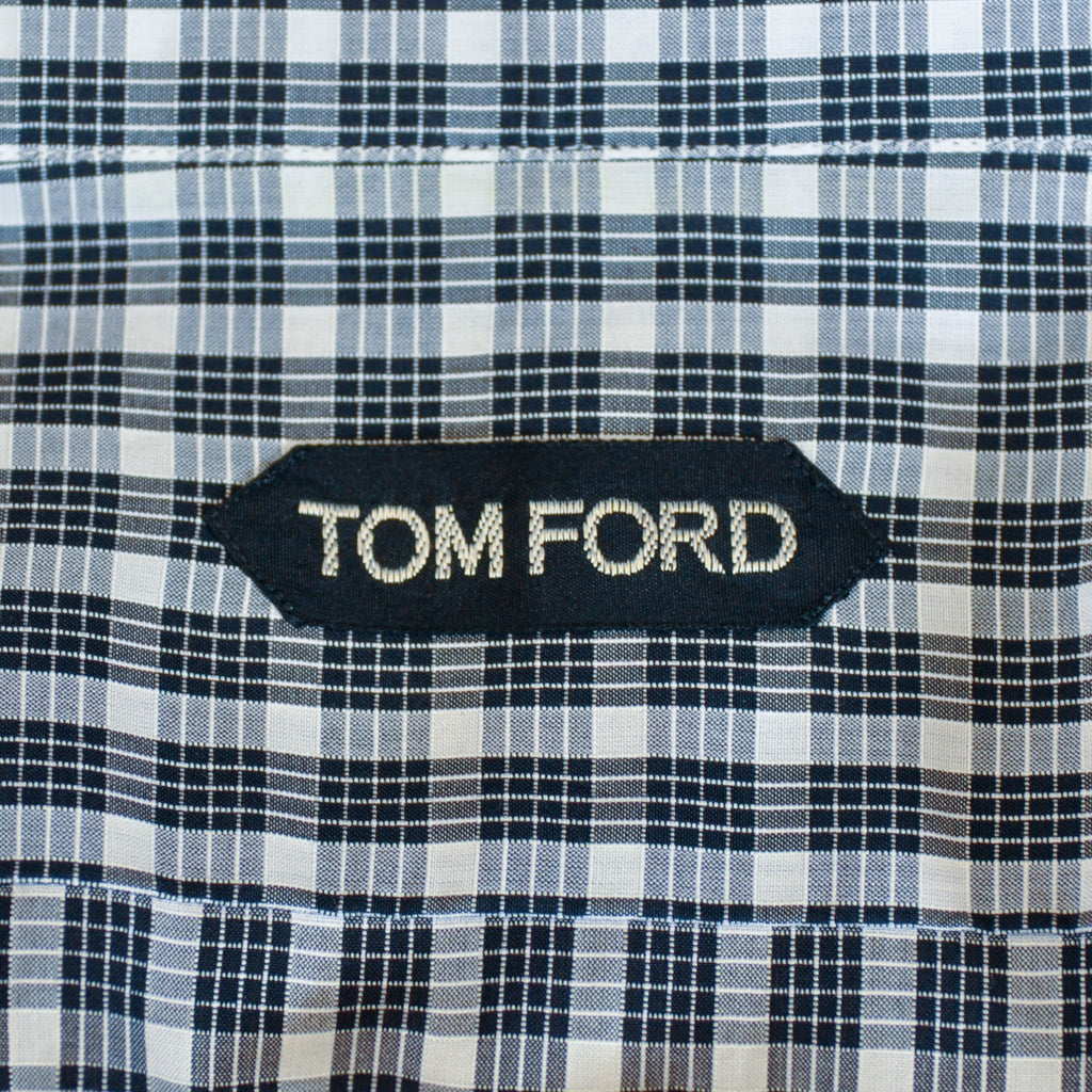 Tom Ford Black on White Check Dress Shirt