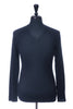 Hugo Boss Navy Blue Cotton Silk Cashmere San Jose V-Neck Sweater