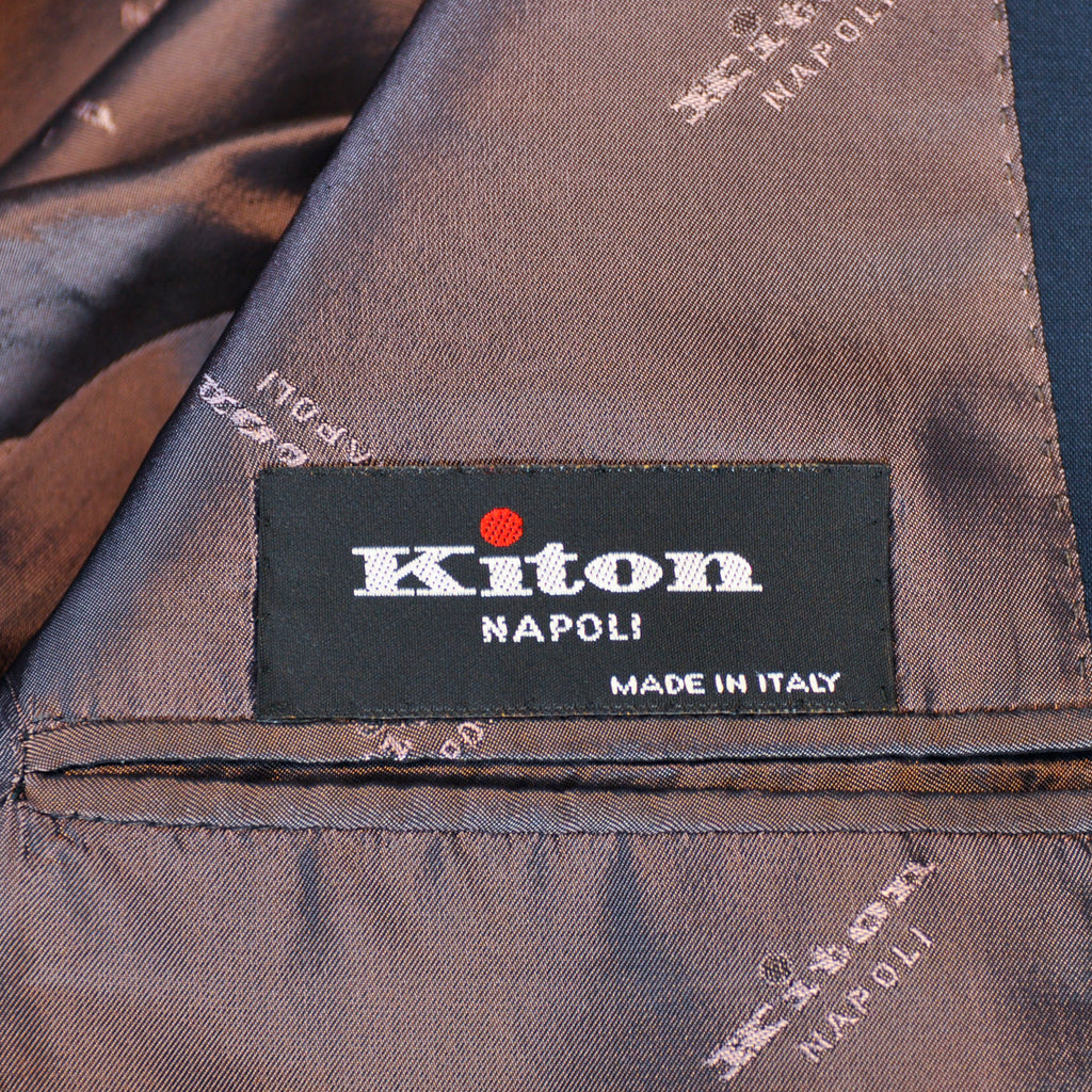 Kiton Slate Blue 14 Micron Natural Stretch Wool Suit