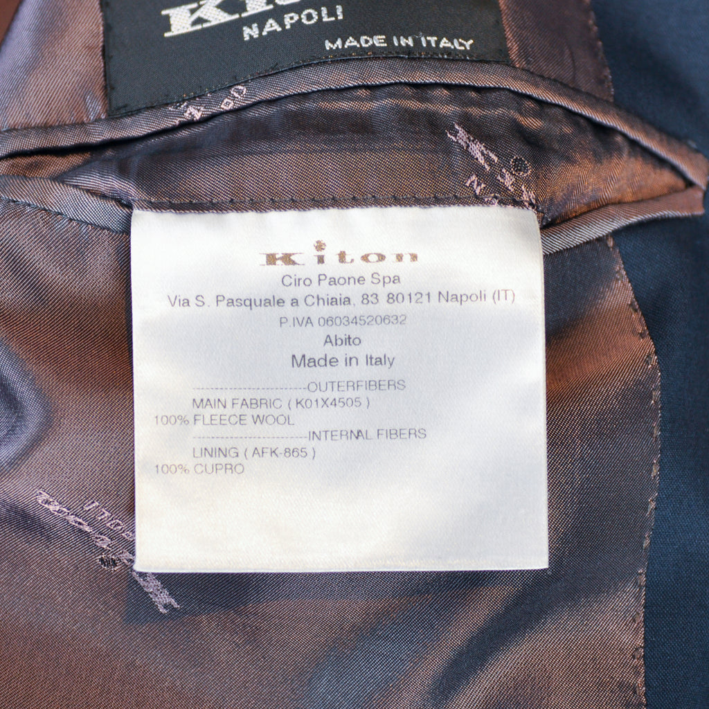 Kiton Slate Blue 14 Micron Natural Stretch Wool Suit