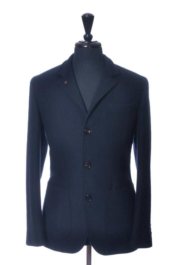 Brunello Cucinelli Navy Blue Cashmere Jacket