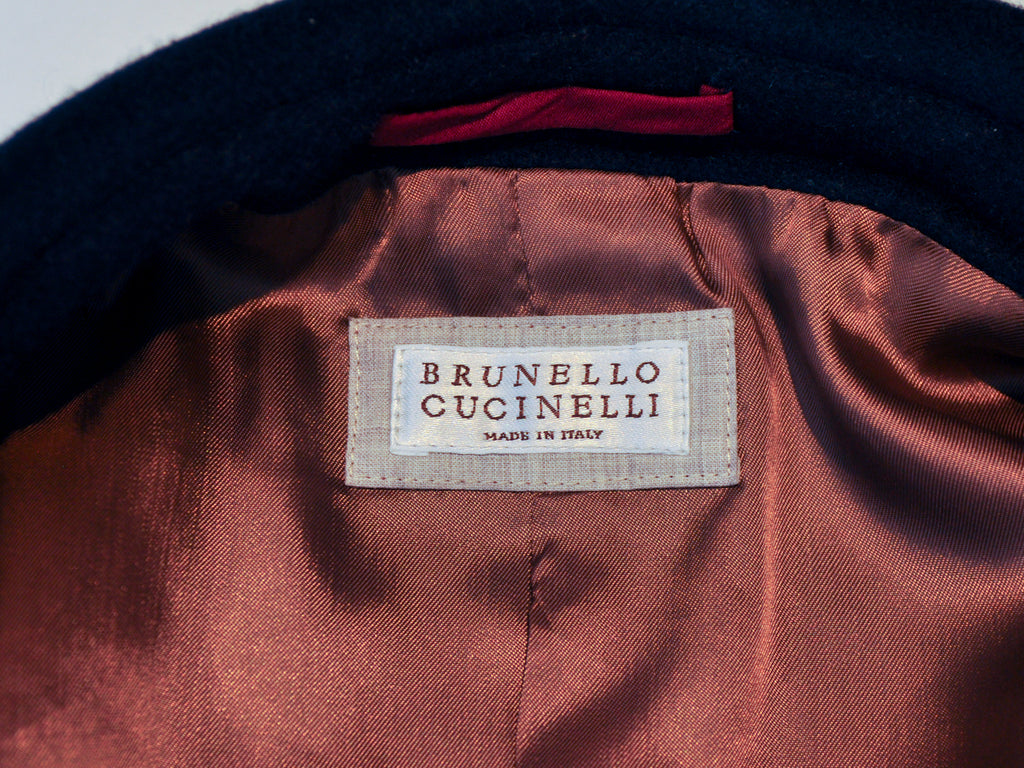 Brunello Cucinelli Navy Blue Cashmere Jacket