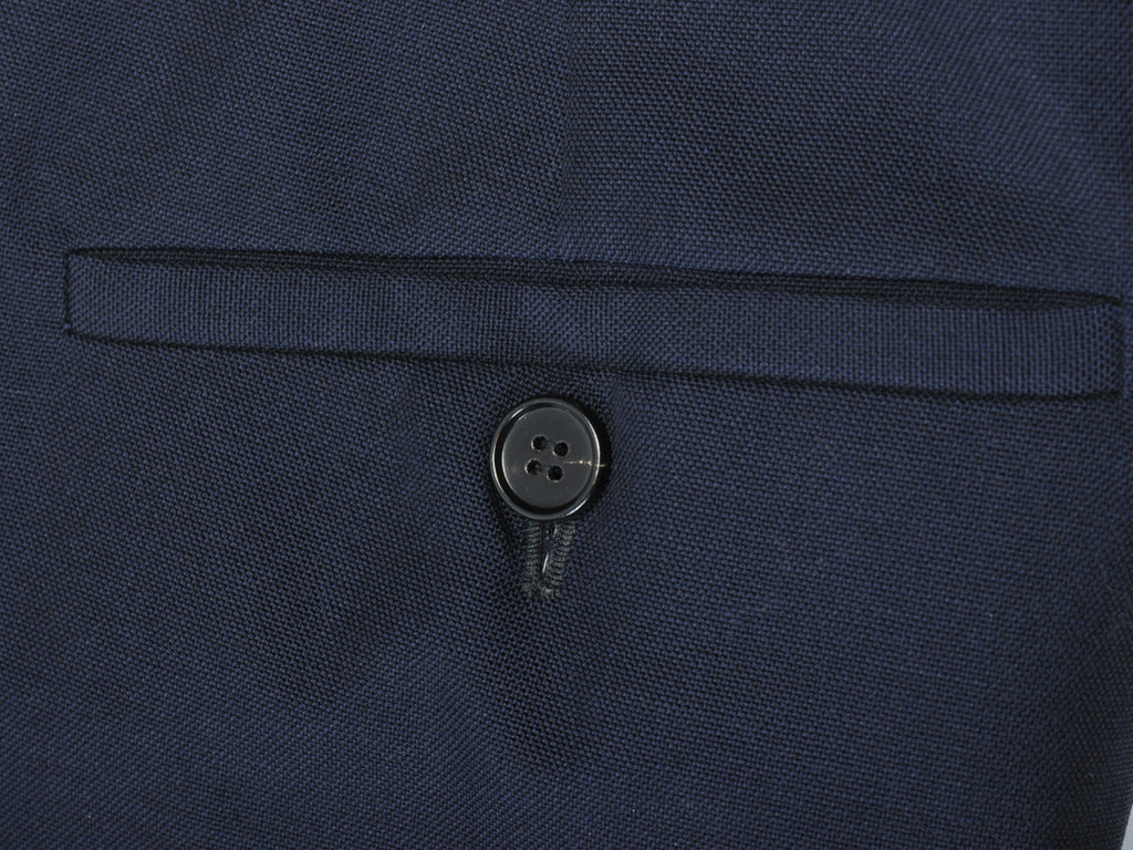 Maison Margiela Navy Blue Cut Waist Dress Pants