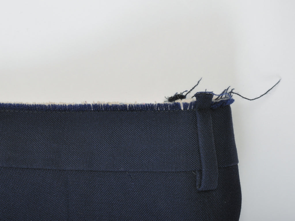 Maison Margiela Navy Blue Cut Waist Dress Pants