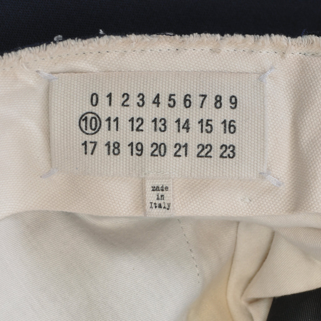Maison Margiela Navy Blue Cut Waist Dress Pants