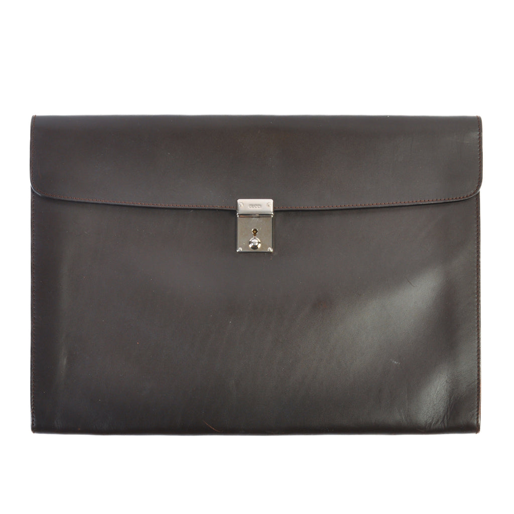 Gucci Brown Leather Portfolio